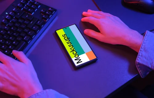 Google Pixel 6 Mockup with Gaming Setup