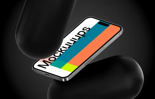 Gravity Smartphone Mockup and Abstract Shapes