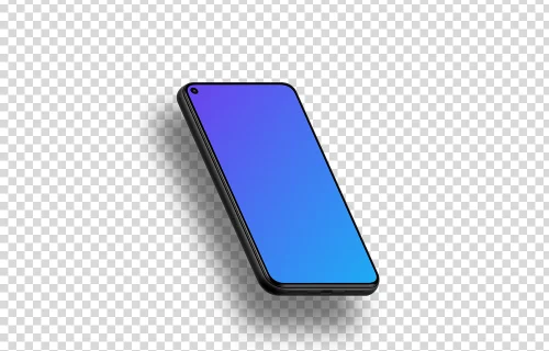 Google Pixel 5 Mockup (Isometric Left - Floating Shadow)