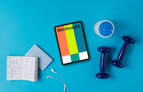 Gym related tablet mockup
