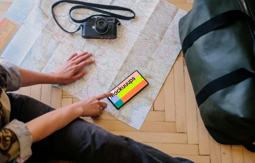 Hand pointing on a Google Pixel 6 mockup