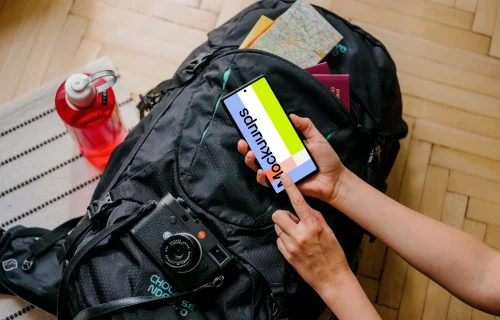 Hand pointing on a Google Pixel mockup