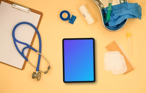 Hospital themed iPad mockup