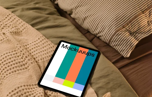 iPad Air mockup on a blanket