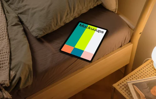 iPad Air mockup on bed