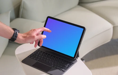 iPad Air mockup on modern office desk