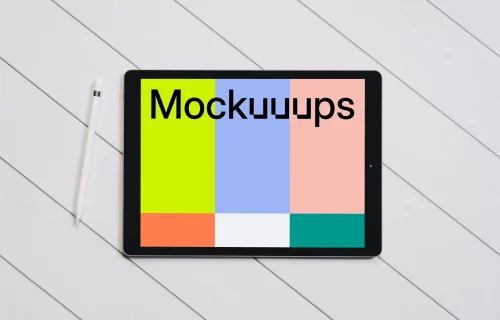 iPad Mini mockup with pencil