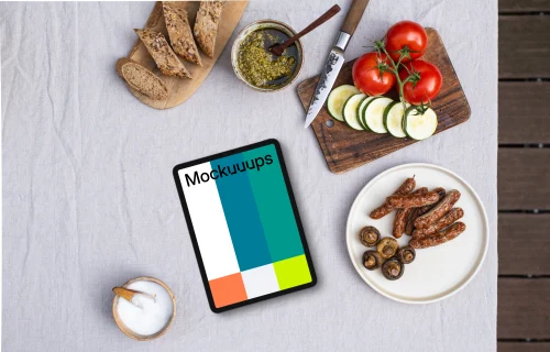 iPad mockup in the barbecue session