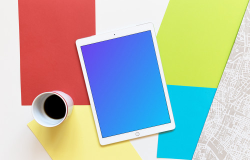 iPad Pro mockup on colorful background