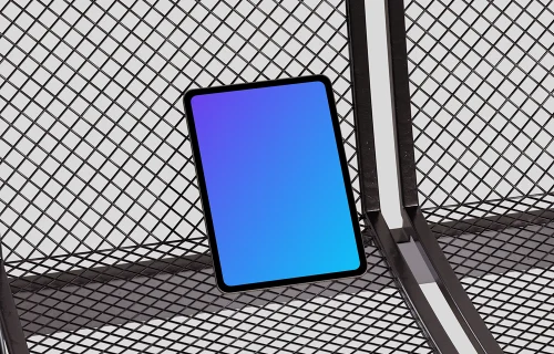 iPad Pro mockup on industrial metal surface