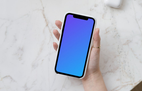 iPhone 12 mockup with Airpods case