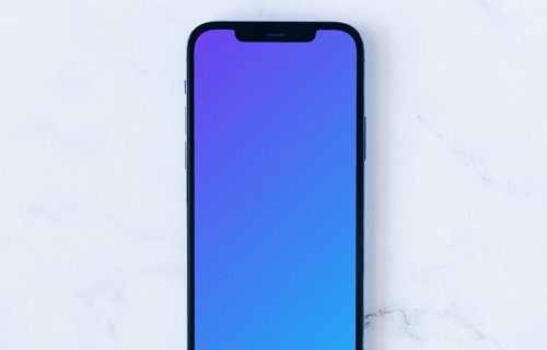 iPhone 12 Pro mockup on a white surface
