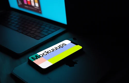 iPhone 13 mockup with a tablet