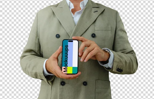 iPhone 14 Pro held by businessperson