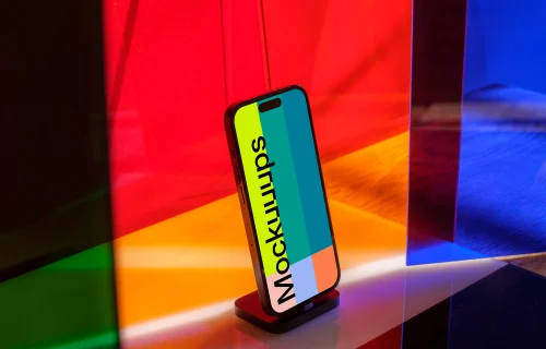 iPhone 14 Pro mockup on the stand