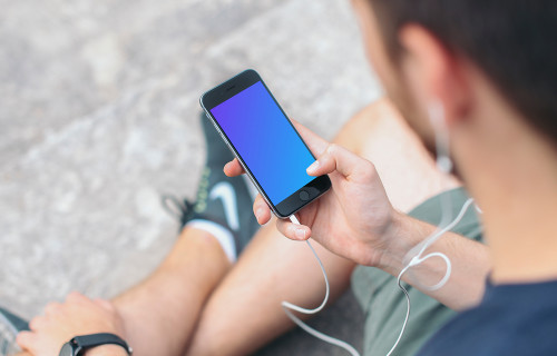 iPhone 6 mockup Space Gray with Headphones