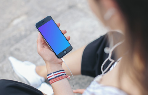 iPhone 6 mockup with Headphones