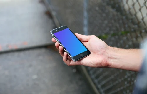 iPhone 6s mockup on a Street after rain