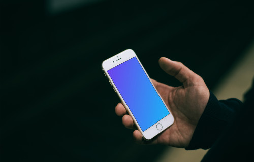iPhone 6s Silver mockup in the underground