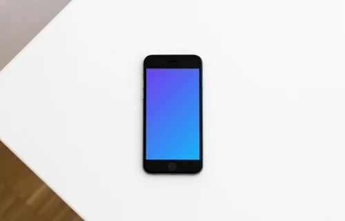 iPhone 6s Space Gray mockup on white office desk