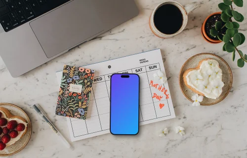 iPhone mockup and the Mother’s Day setup