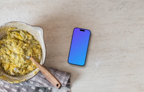iPhone mockup in the cooking theme