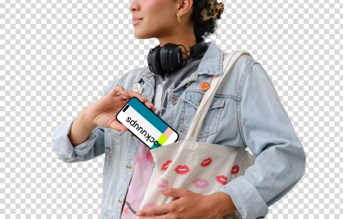 iPhone mockup in the student’s hand