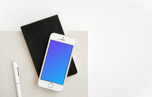 iPhone SE mockup on black and transparent background
