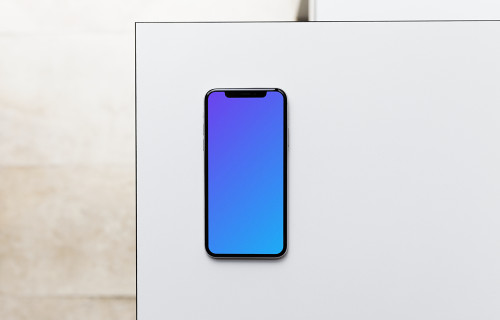 iPhone X mockup on the table