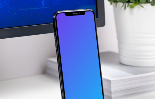 iPhone XS mockup at lighting dock