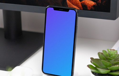 iPhone XS mockup in front of the display