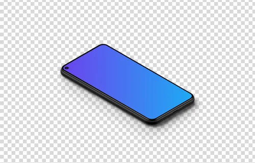 Google Pixel 5 Mockup (Isometric Floor Left)