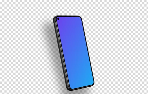 Google Pixel 5 Mockup (Perspective Left - Floating Shadow)