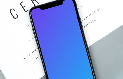 Light scene with iPhone XS mockup and magazine