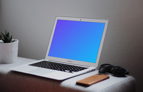 Macbook Air mockup with decent gray background