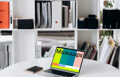 MacBook Pro mockup in a study