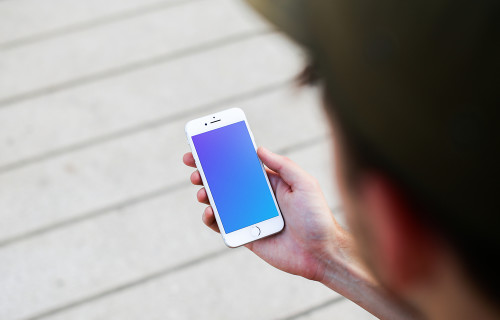 Man holding iPhone 7 mockup