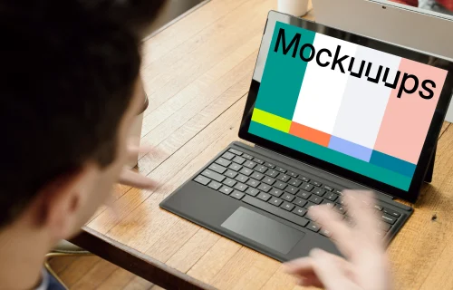  Microsoft Surface Laptop mockup with a black keyboard