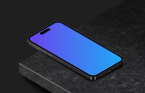 Mockup of isometric smartphone - Left View