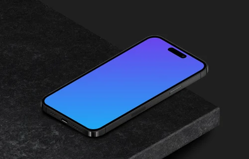 Mockup of isometric smartphone - Right View