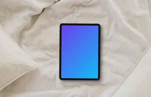 Morning warmth in bed and iPad mockup