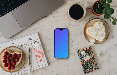 Mother’s Day setup with iPhone mockup