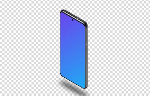 Samsung Galaxy S21 Mockup (Isometric Stand Right - Floating Shadow)