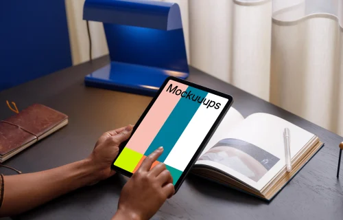 Person working on a iPad Air mockup