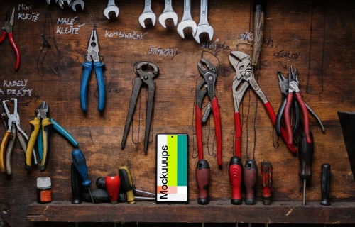 Pixel 6 mockup in a tool rack