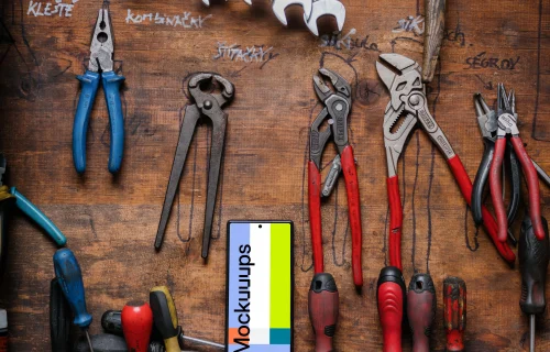 Pixel 6 mockup placed next to some pliers