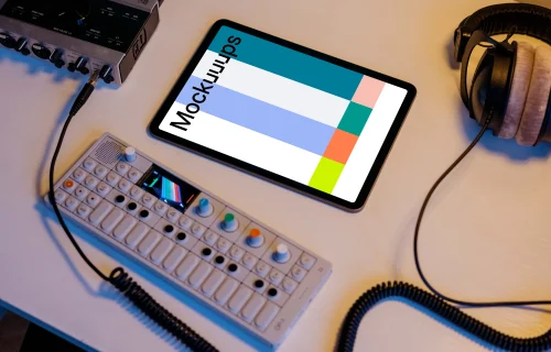 Recording music on the iPad Air mockup