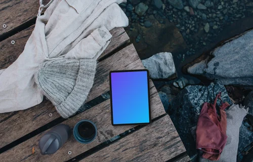 Refreshing nature swim themed iPad mockup