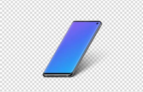 Samsung Galaxy S10 Mockup Semi Stand Isometric (Right)
