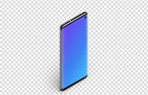 Samsung Galaxy S10 Mockup Stand Isometric (Left)
